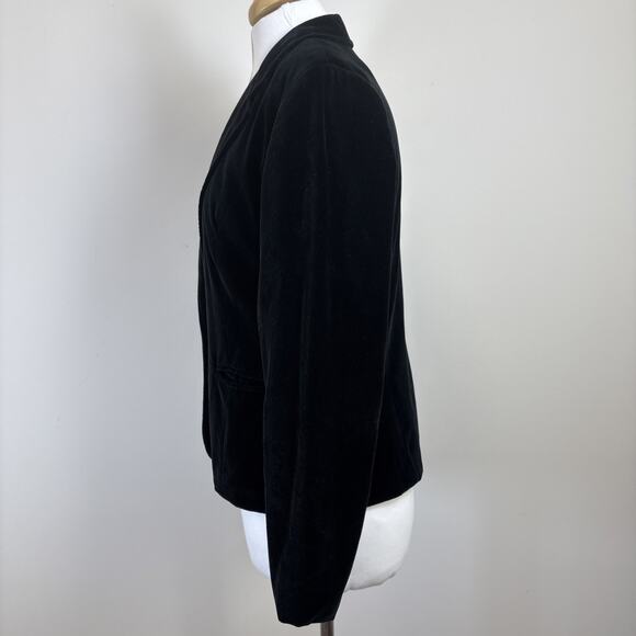 80's Black Velvet Blazer Goth Dark Academia Cos Cob S - Picture 2 of 15